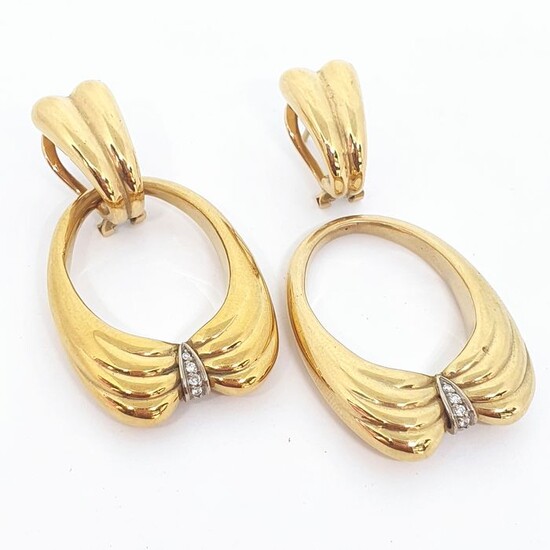 OctavioSarda - 18 kt. Yellow gold - Earrings Diamond - Removable