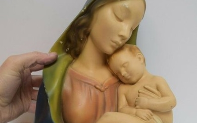 Older 11" Plaster Statue Figure of Mary Madonna & Child