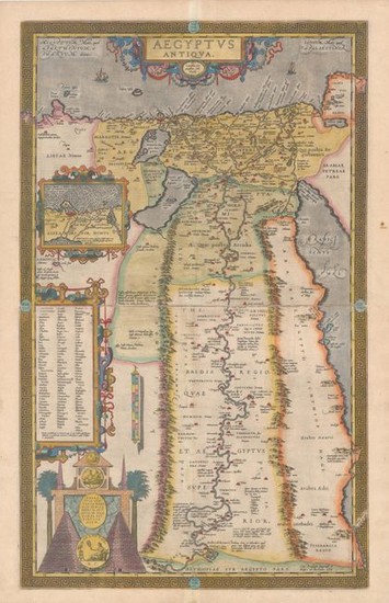 Ortelius' Rare Two-Sheet Map of Egypt, "[On 2 Sheets] Aegyptus Antiqua", Ortelius, Abraham