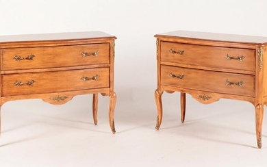 PAIR FRENCH PROVINCIAL BRONZE COMMODES C 1960