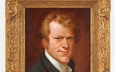 P.DUHANI (XIX-XX) Portrait d homme Peinture sur porcelaine signée en bas à droite 24 x...