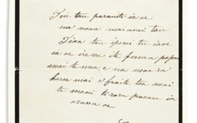 POMARE IV; QUEEN OF TAHITI. Letter Signed, "Pomare," to