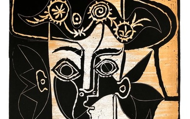 Pablo Picasso (1881-1973) - Großer Frauenkopf mit geschmücktem Hut