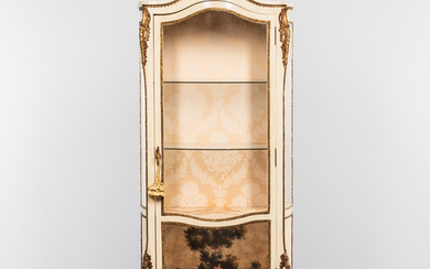 Painted and Gilt-decorated French-style Curio Cabinet