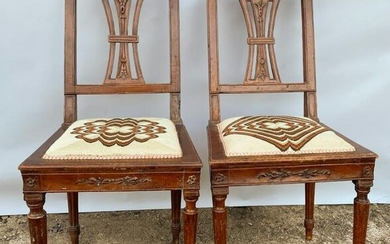 Pair Early 19th C. Neoclassical Side Chairs