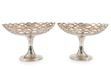 Pair George V Sterling Silver Compotes