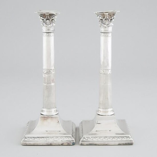 Pair of George III Silver Table Candlesticks, John