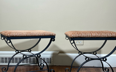 Pair of Matching Iron Stools/Foot Rests
