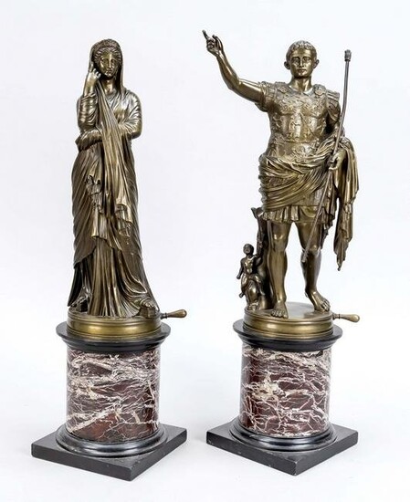 Pair of bronze figures after anitc