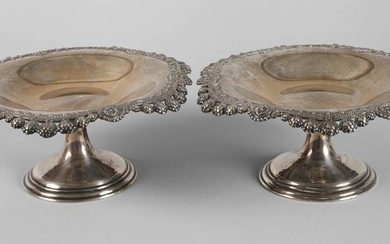 Paire de centres de table en argent Tiffany vers 1910, estampillé Tiffany & Co. Makers,...