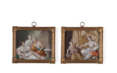 Pairs of miniatures with biblical scenes, France first half 18th century