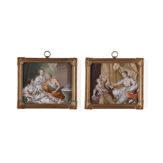 Pairs of miniatures with biblical scenes, France first half 18th century
