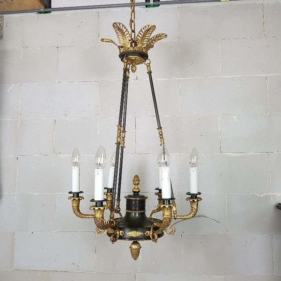 Pendant lamp - Empire Style - Bronze (gilt) - Late 19th century
