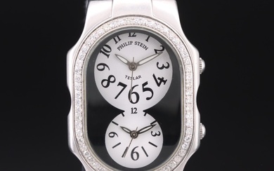 Philip Stein Teslar Dual Time Signature 1.16 CTW Diamond Wristwatch