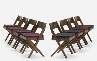 Pierre Jeanneret, Chairs from the Central Library of Punjab University, Chandigarh, set of eight