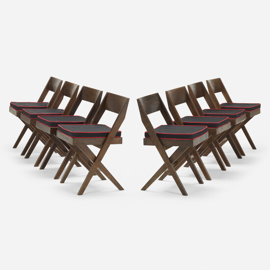 Pierre Jeanneret, Chairs from the Central Library of Punjab University, Chandigarh, set of eight