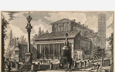 Piranesi "Veduta della Basilica di S. Lorenzo" (Etching, pub. 1830s)
