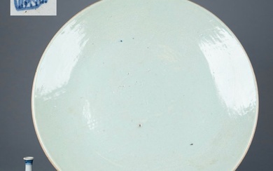 Plate - Celadon Glazed Plate - Marked! - Porcelain