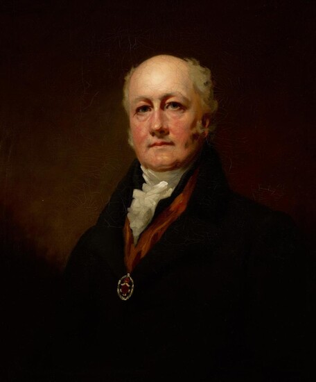 Portrait of Sir John Hay (1755-1830), 5th Baronet of Haystoun and Smithfield, bust- length, Studio of Sir Henry Raeburn, R.A., P.R.S.A.