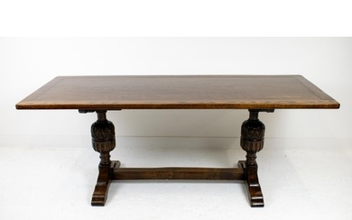 REFECTORY TABLE, early 20th century Jacobean style oak, 75cm...
