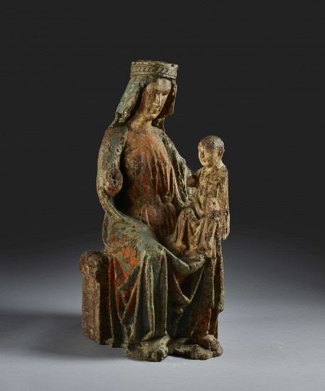 RÉGION MOSANE, VERS 1300 Vierge à l'Enfant trônant