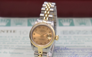 ROLEX Oyster Perpetual Datejust Montre-bracelet dame référence 69173, Suisse vendue 09/1991 selon certificat d'origine ci-joint,...