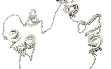 Rare! Authentic Cartier 18k White Gold Diamond Love 8 Station 36" Long Necklace