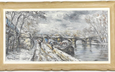 Raymond BESSE (1899-1969) : Pont neuf à Paris. Huile sur toile. Signé en bas à...