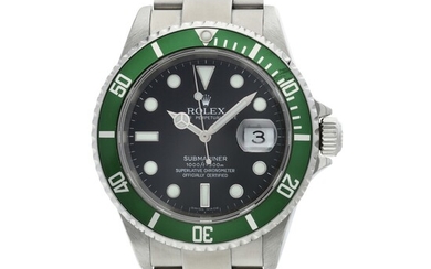 Reference 16610 Submariner 'Kermit' A stainless steel automatic wristwatch with date and bracelet, Circa 2006, Rolex