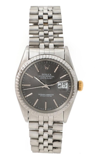 Rolex A wristwatch of steel. Model Datejust, ref. 16030. Mechanical COSC movement...