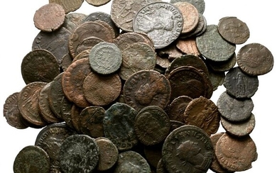 Roman Empire - Lot of 100 AE coins, mainly Late Roman bronzes (Antoniniani/Folles), 3rd-4th century AD