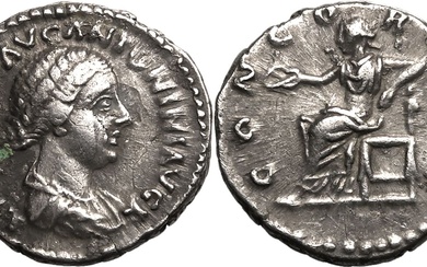 Roman Empire Lucilla (daughter of Marcus Aurelius) AD 161-163 AR Denarius Good very fine