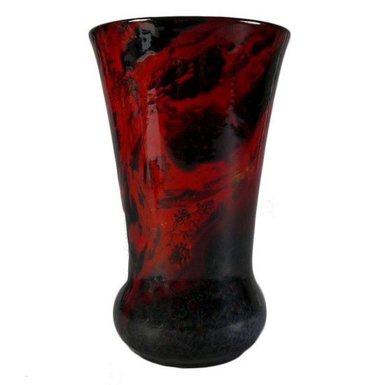 Royal Doulton Flambe Seascape Sung Vase, c1920