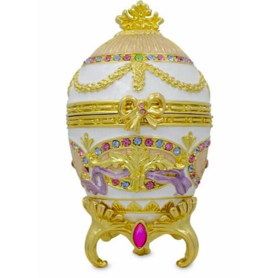 Russian Faberge Style Royal Bonbonniere Egg, Jewel