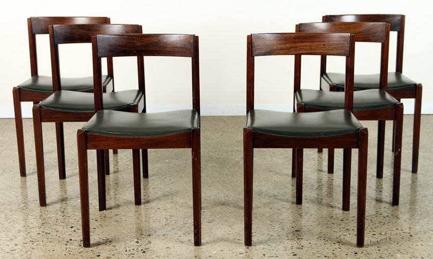 SET 6 DANISH STYLE ROSEWOOD DINING CHAIRS C.1950