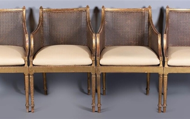 SET OF FOUR VICTORIAN GILTWOOD CHAIRS, LATE 19TH CENTURY