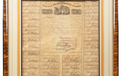 SF city stock, 1851 signed by notables