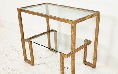 SIDE TABLE, 72cm x 40cm x 61cm, 1970s French style, gilt met...