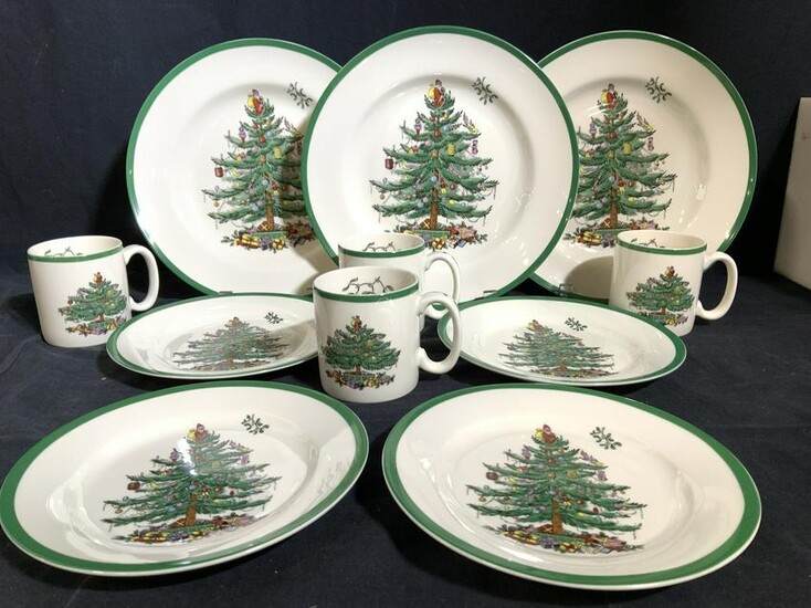 SPODE Porcelain Christmas Tree Dinnerware set 11
