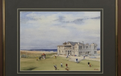 ST ANDREWS GOLF CLUB, A WATERCOLOUR BY BILL MCANALLY