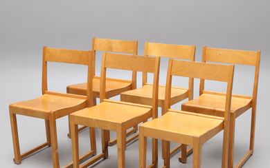SVEN MARKELIUS. A set of six “Orchestral chair” chairs, second half of the 20th century.