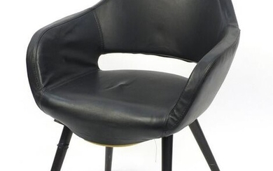 Scandinavian design chair with black faux leather