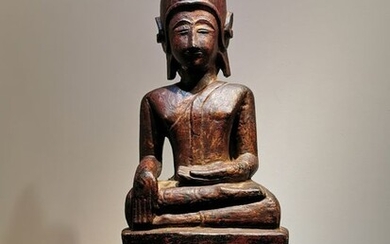Sculpture (1) - Gold, Lacquer, Teak - Laos - Lan Xang