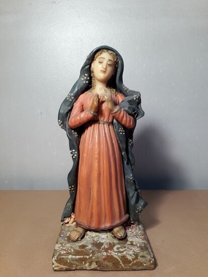 Sculpture, Madonna child - wax - Late 19th century