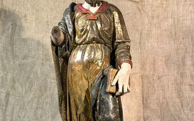 Sculpture, Saint Paul, estofado de oro, polychrome wood - 76 cm (1) - Baroque - linden wood, gold, oil colors - First half 17th century
