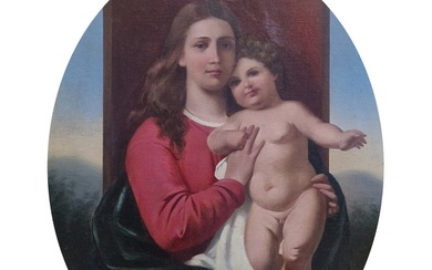 Scuola italiana (XIX) - Madonna con Bambino