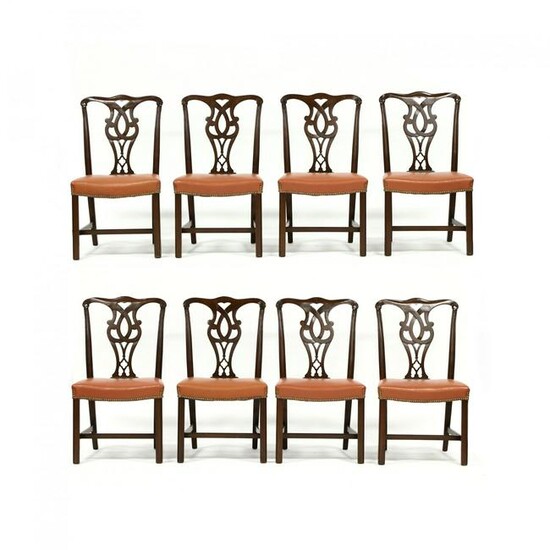 Set of Eight Chippendale Style Mahogany Dining Chairs