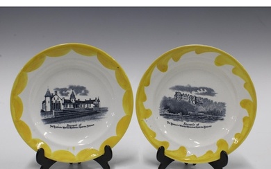 Set of two Wemyss commemorative plates with printed transfer...