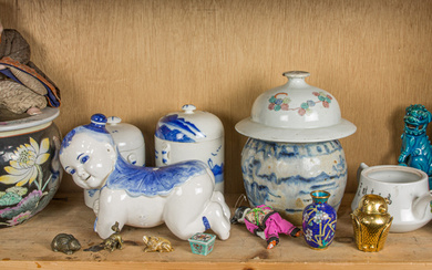 Shelf of Asian decorative objects