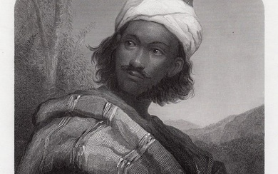 Sir John Everett Millais A Moorish Chief engraving signed